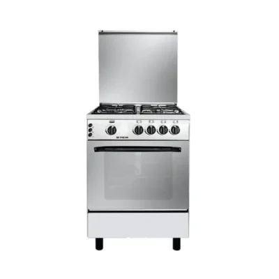 Fresh Rainbow 4-Burner Gas Stove with Fan, 60×60 cm, Rainbow – Silver