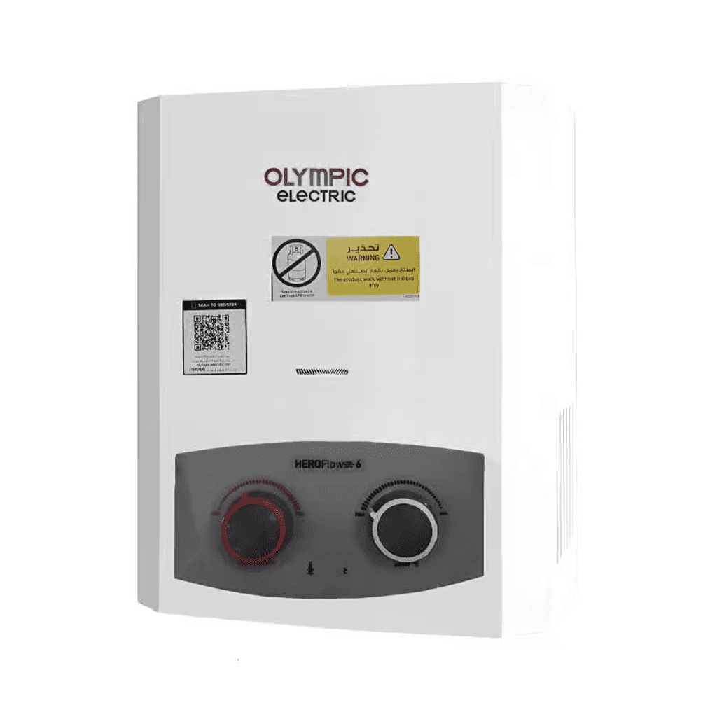 سخان مياة غاز اوليمبيك هيرو فلو 6 لتر بدون مدخنة –... main