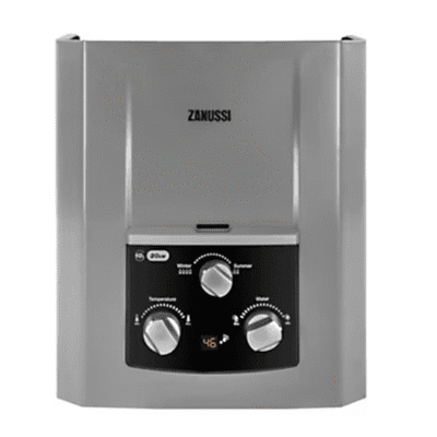 Zanussi 6L Gas Water Heater with a Silver Adapter – High Safety and Efficiency