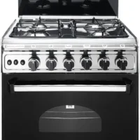 بوتاجاز الأهرام 4 شعلات 60×60 سم - إشعال ذاتي وشواية - لون فضي/أسود