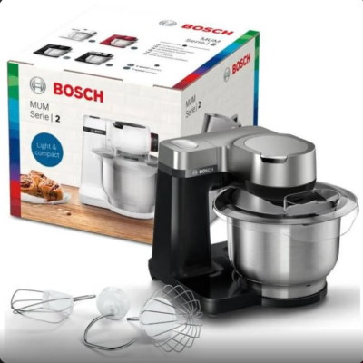 عجانة بوش Series 2 Kitchen Machine MUM – 900 واط – أسود/فضي
